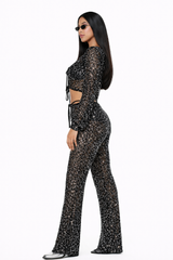 Sequin Crop Top & Pants Set