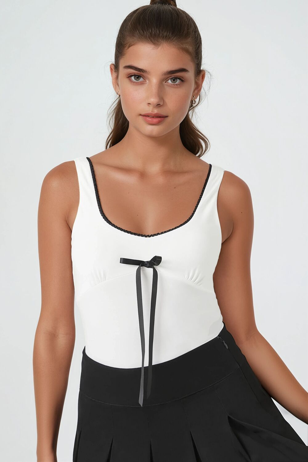 Bow Ricrac-Trim Bodysuit