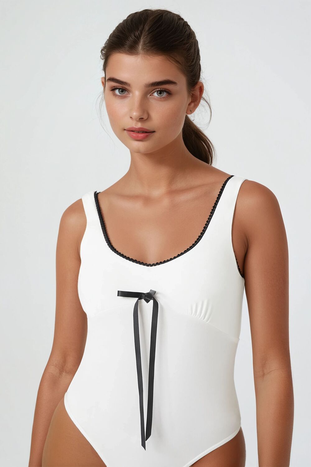 Bow Ricrac-Trim Bodysuit