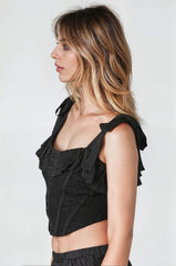 Lace Tie-Strap Corset Top