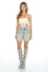Sequin Sweater-Knit V-Hem Cami