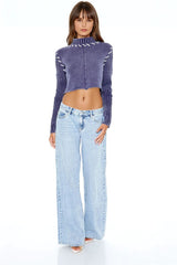 Whipstitched Cropped Sweater