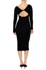 Twist-Back Midi Sweater Dress