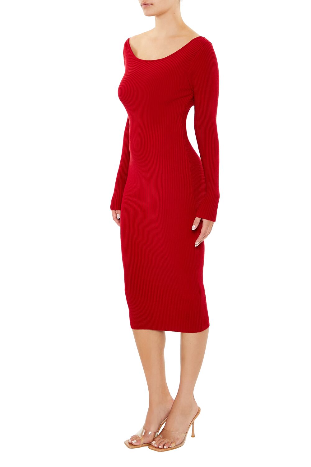 Twist-Back Midi Sweater Dress