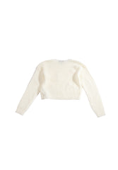 Girls Cropped Heart Knit Sweater
