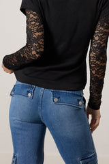Flared Cargo Jeans