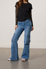 Flared Cargo Jeans