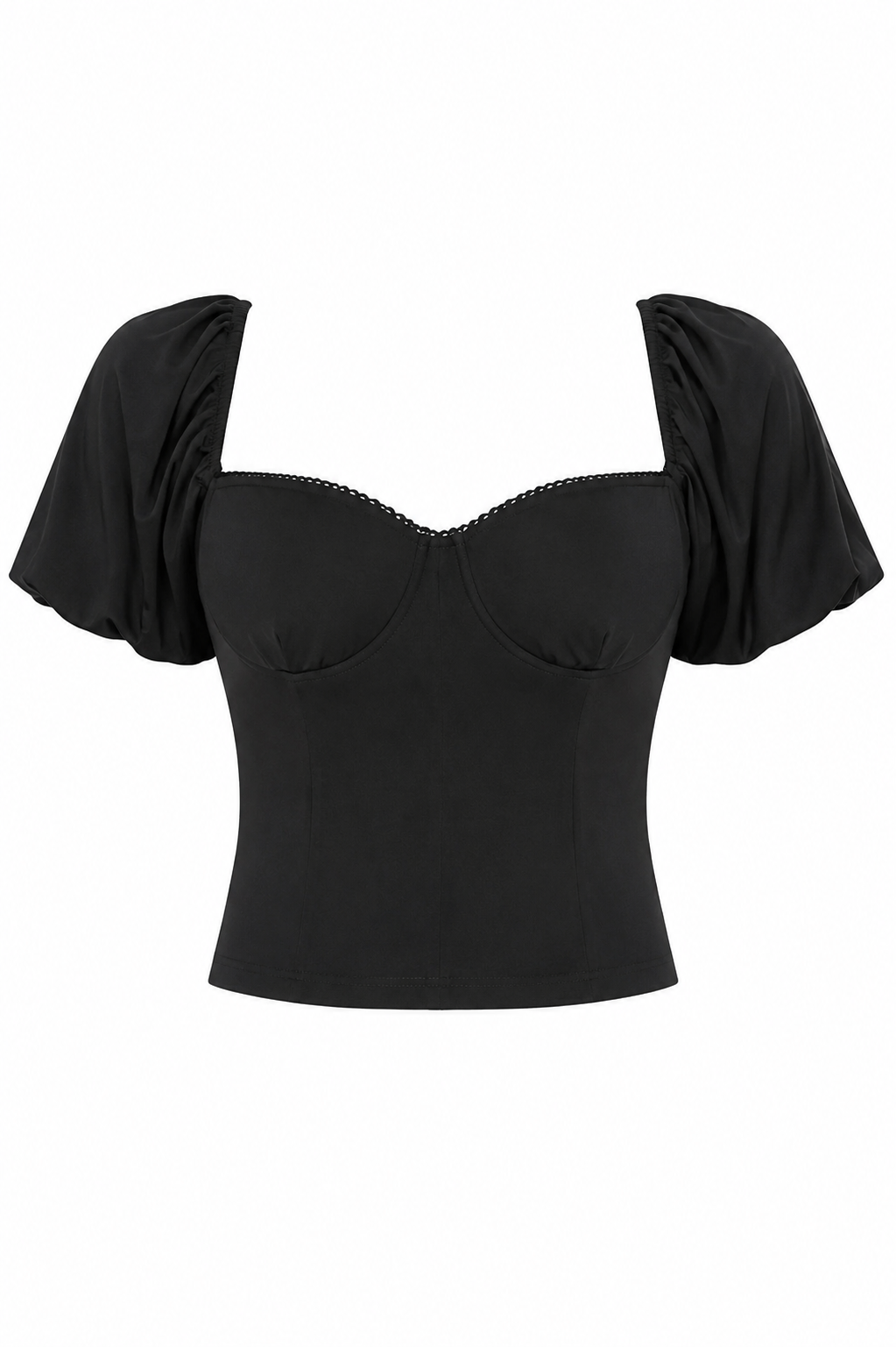 Jersey Knit Puff-Sleeve Top