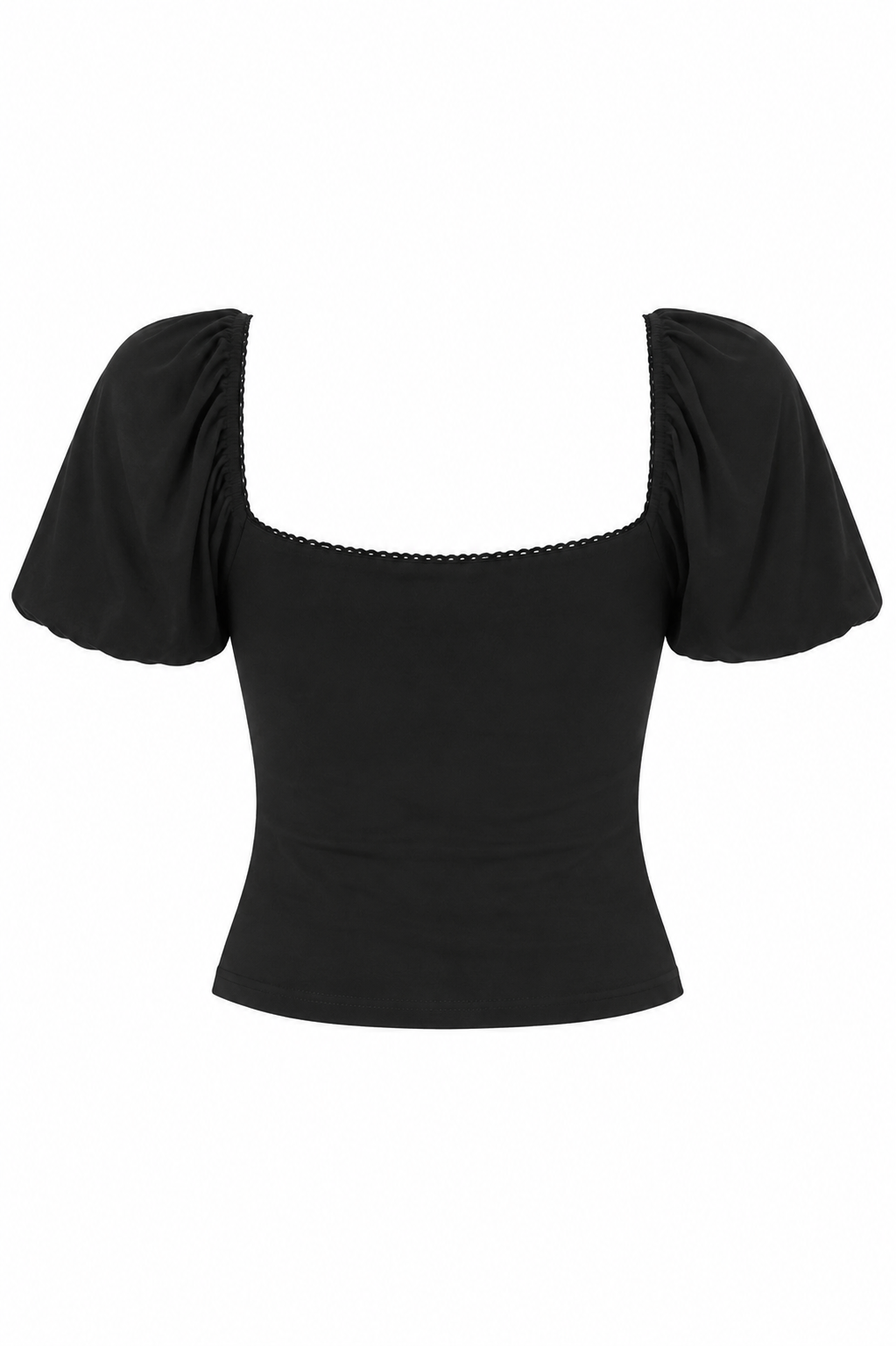 Jersey Knit Puff-Sleeve Top