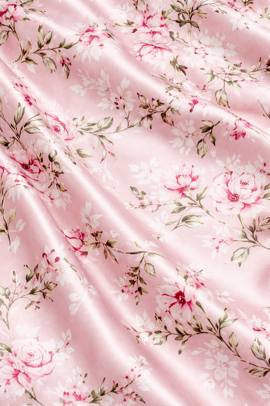 Lace-Trim Satin Floral Maxi Dress
