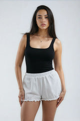 Ruffle-Hem Shorts