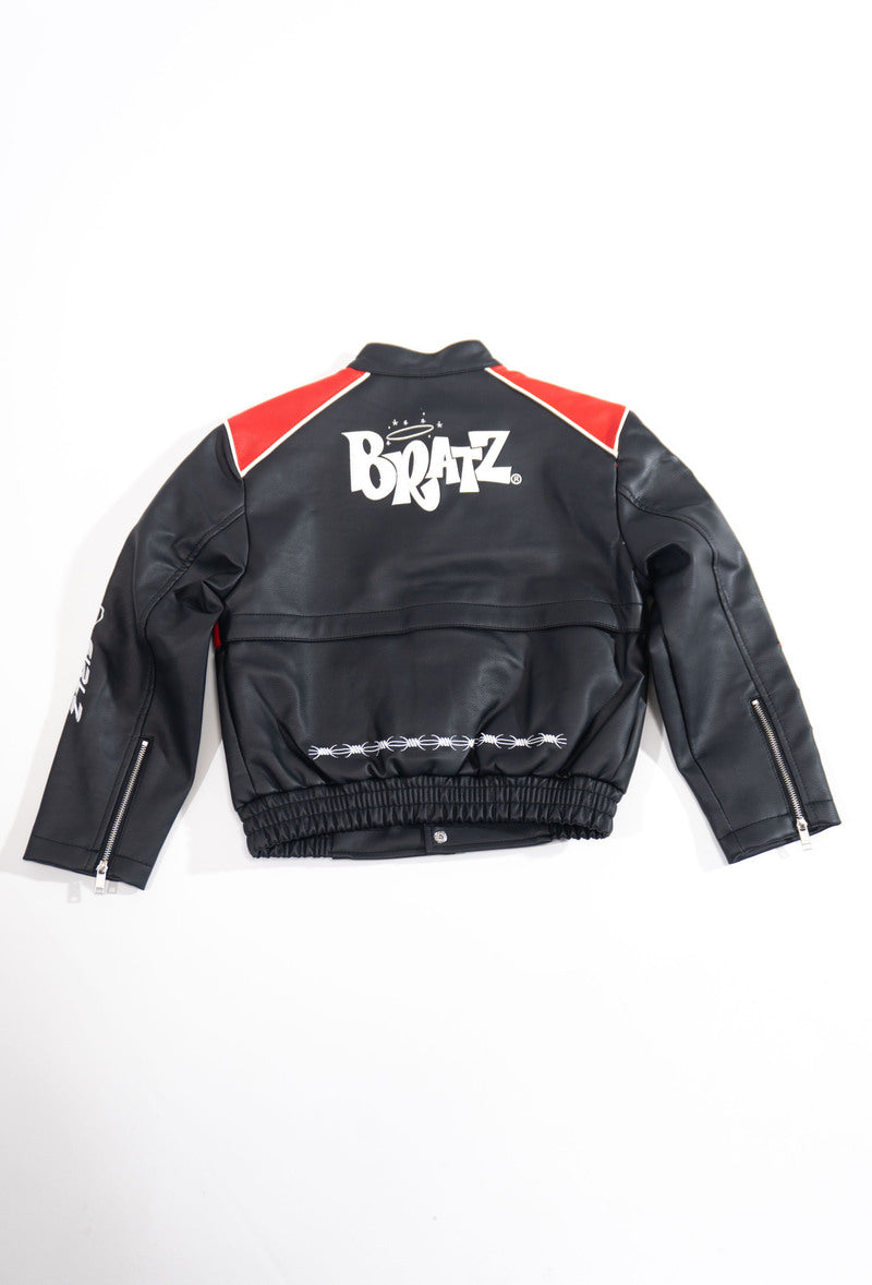 Kids Faux Leather Bratz Moto Bomber Jacket