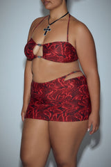 Plus Size Bratz Snake Print Bikini Top & Bottoms Set