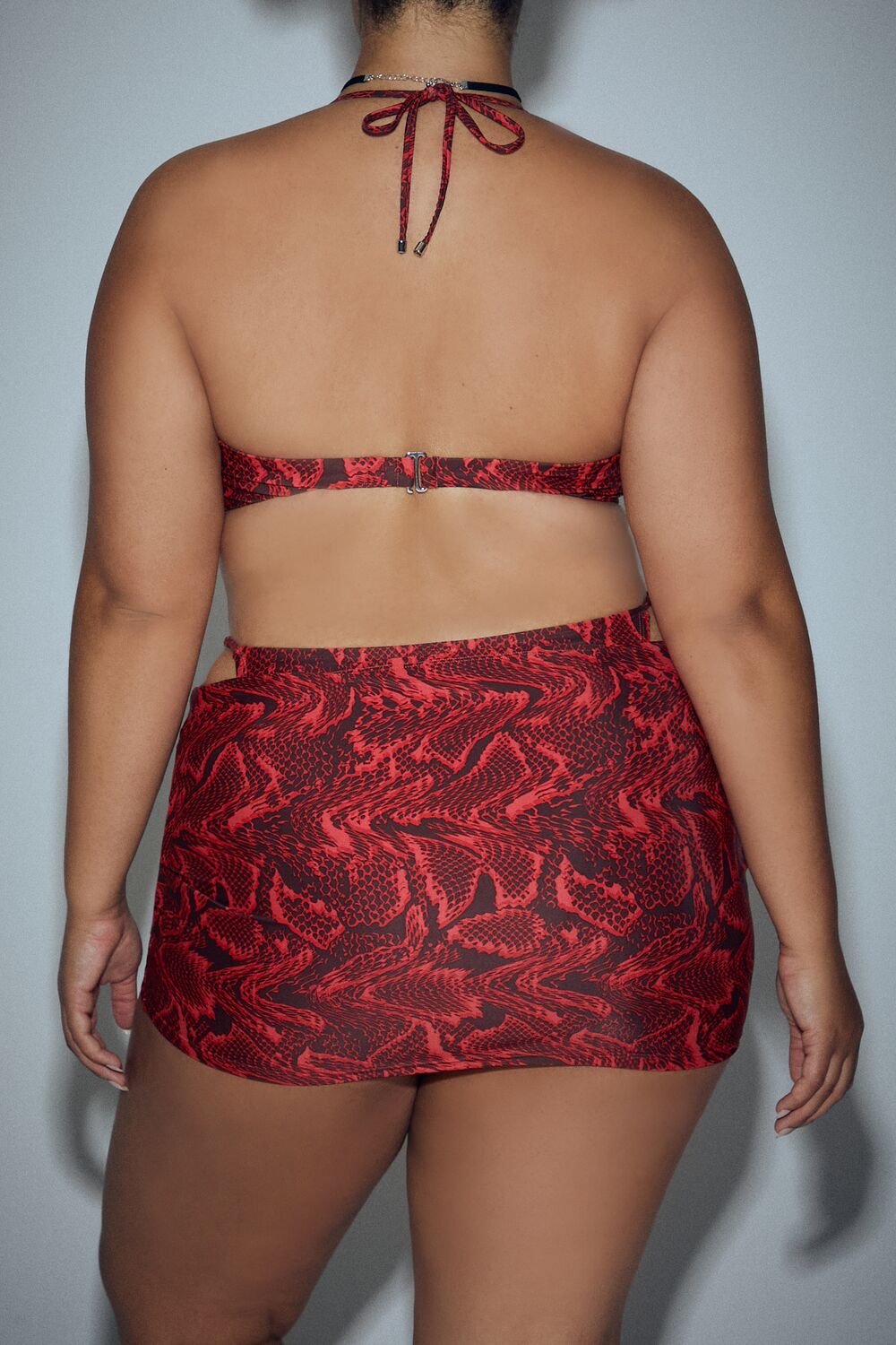 Plus Size Bratz Snake Print Bikini Top & Bottoms Set