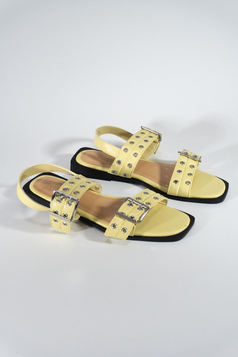 Grommet Strap Leather Sandals