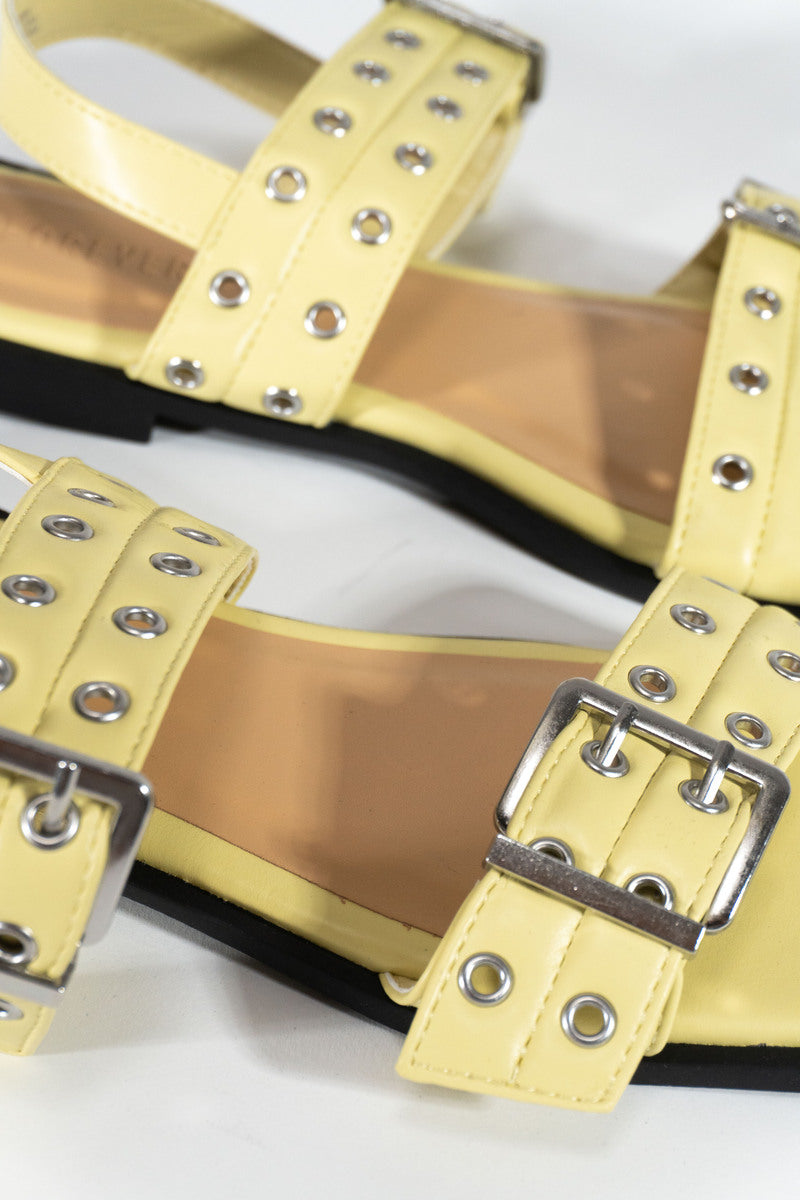 Grommet Strap Leather Sandals