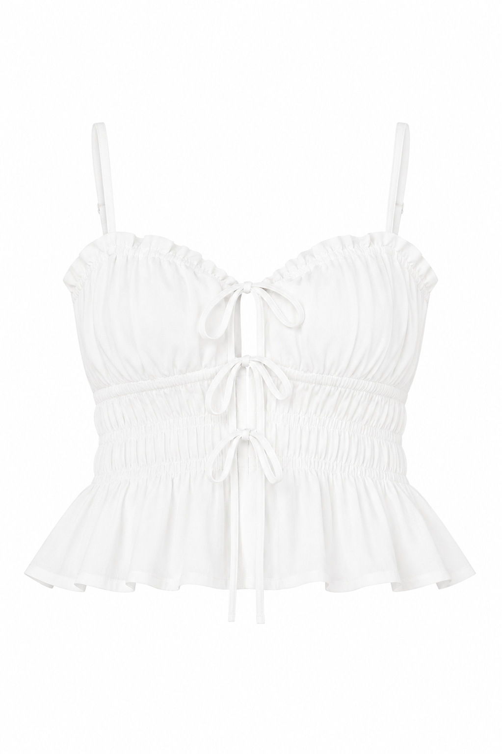 Smocked Poplin Peplum Cami Top
