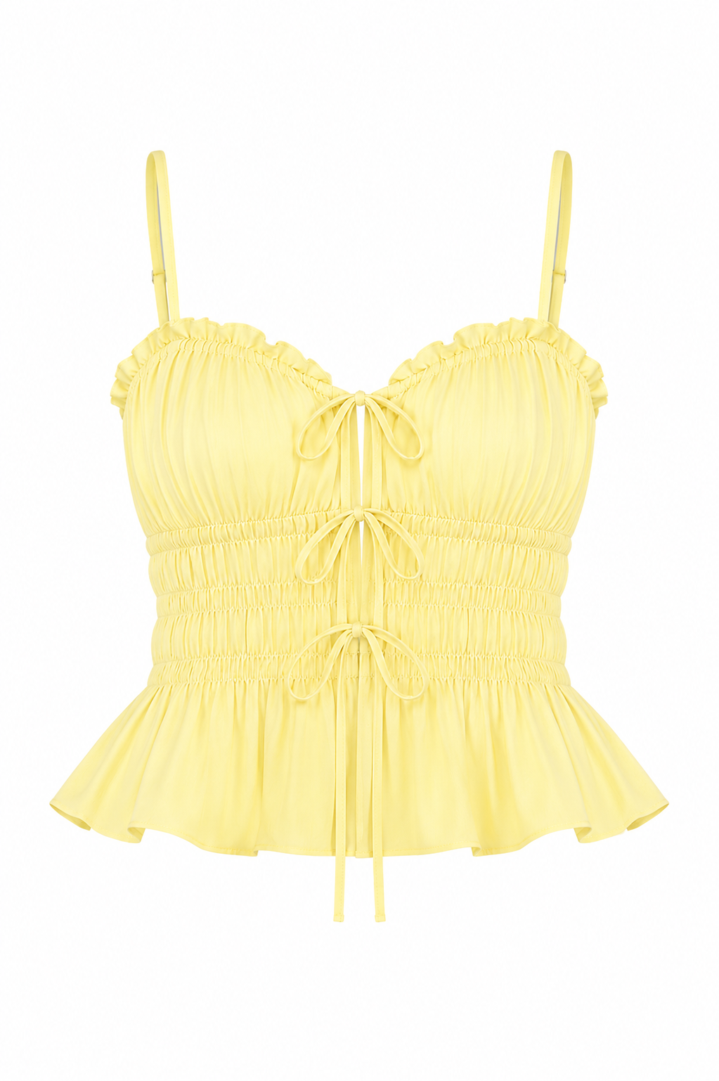 Smocked Poplin Peplum Cami Top