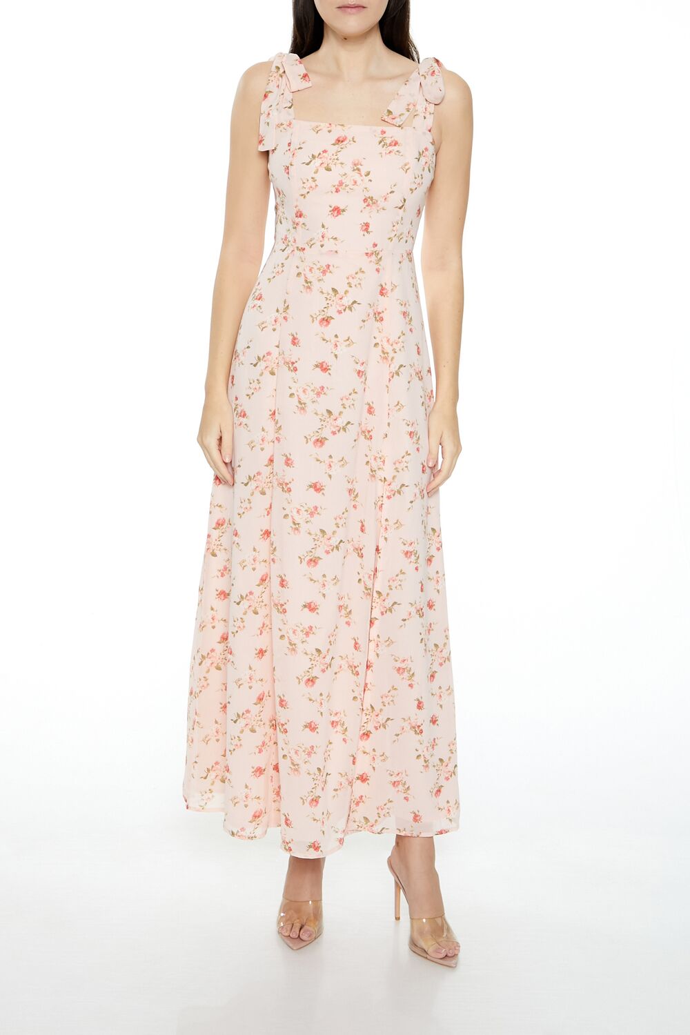 Floral Tie-Strap Maxi Dress