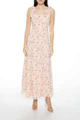 Floral Tie-Strap Maxi Dress