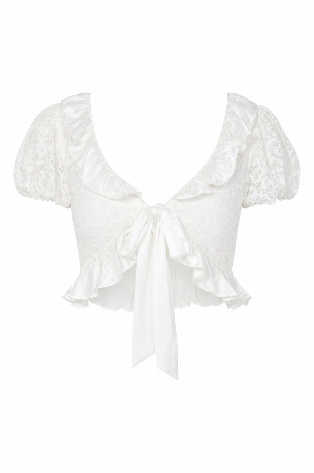 Ruffled Lace Crop Top