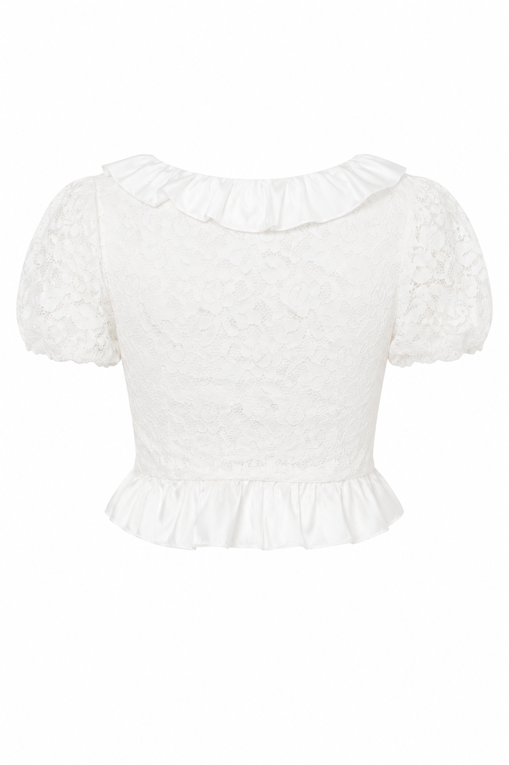 Ruffled Lace Crop Top
