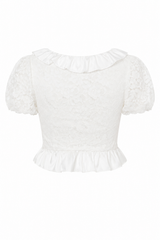 Ruffled Lace Crop Top