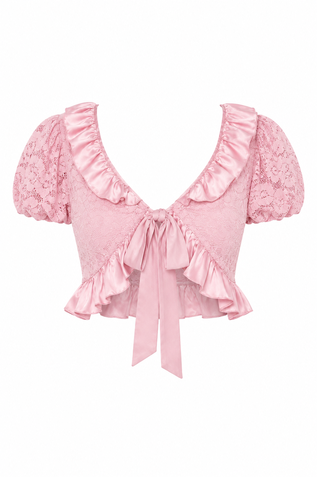 Ruffled Lace Crop Top