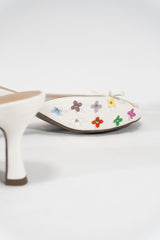 Floral Embellished Heeled Mules