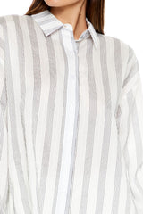 Striped Button-Front Shirt