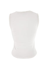 Sleeveless Lace-Up V-Neck Top