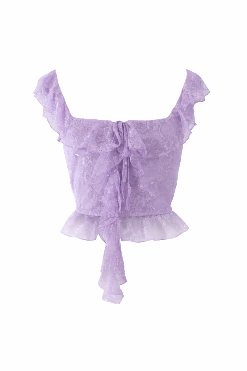 Ruffle Lace Cropped Top