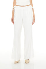 Shirred Tie-Waist Wide-Leg Pants