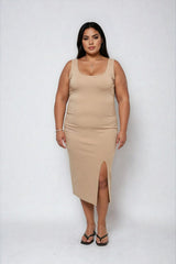 Plus Size Ponte Knit Bodycon Midi Dress