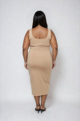 Plus Size Ponte Knit Bodycon Midi Dress