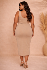 Plus Size Sleeveless Midi Dress
