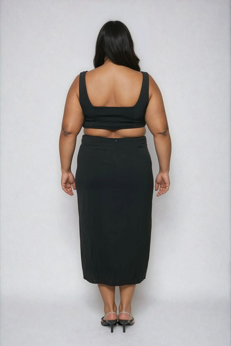 Plus Size Cutout Bodycon Midi Dress