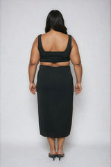 Plus Size Cutout Bodycon Midi Dress