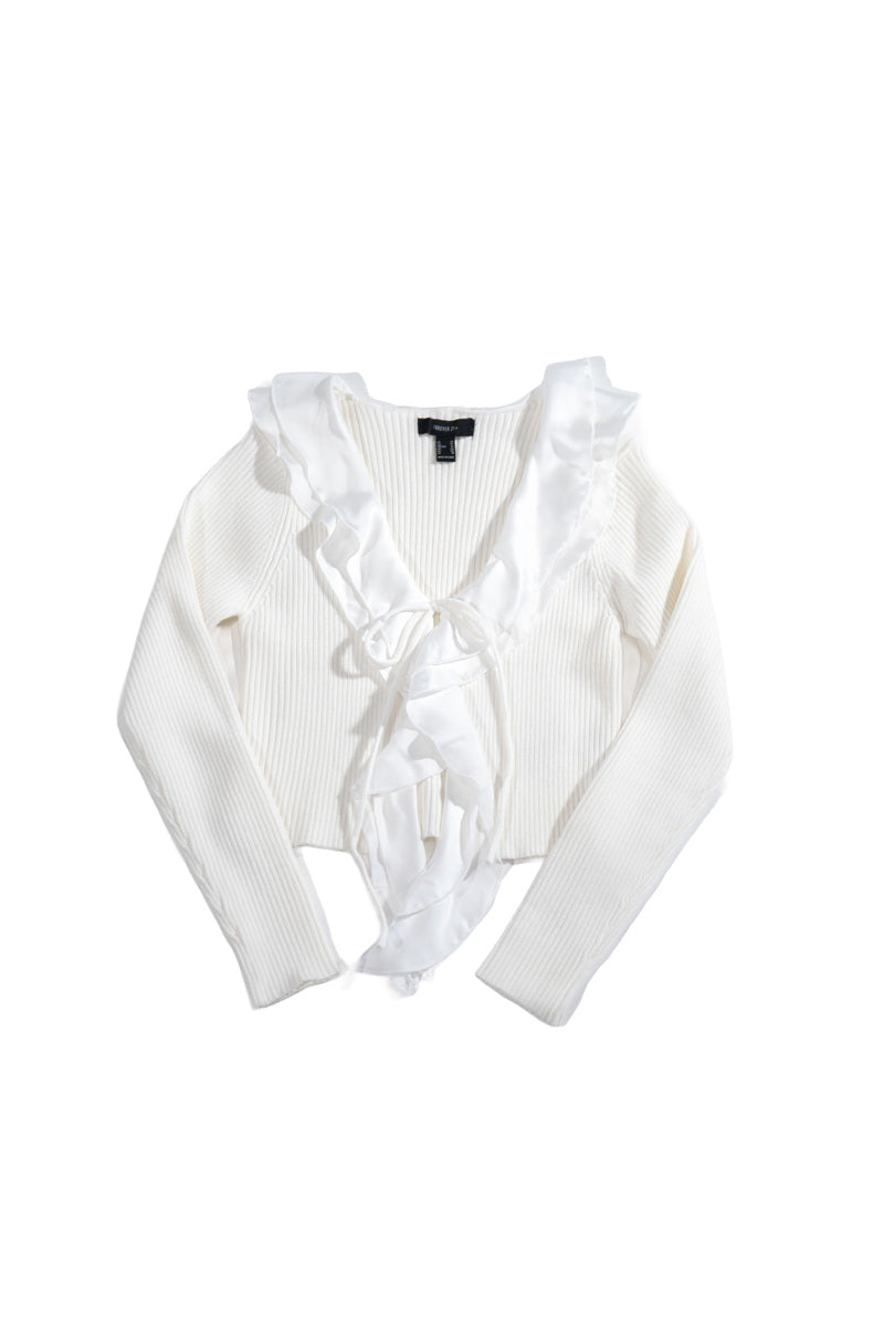 Plus Size Ribbed Knit Tie-Front Cardigan