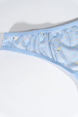 Ribbed Floral Thong