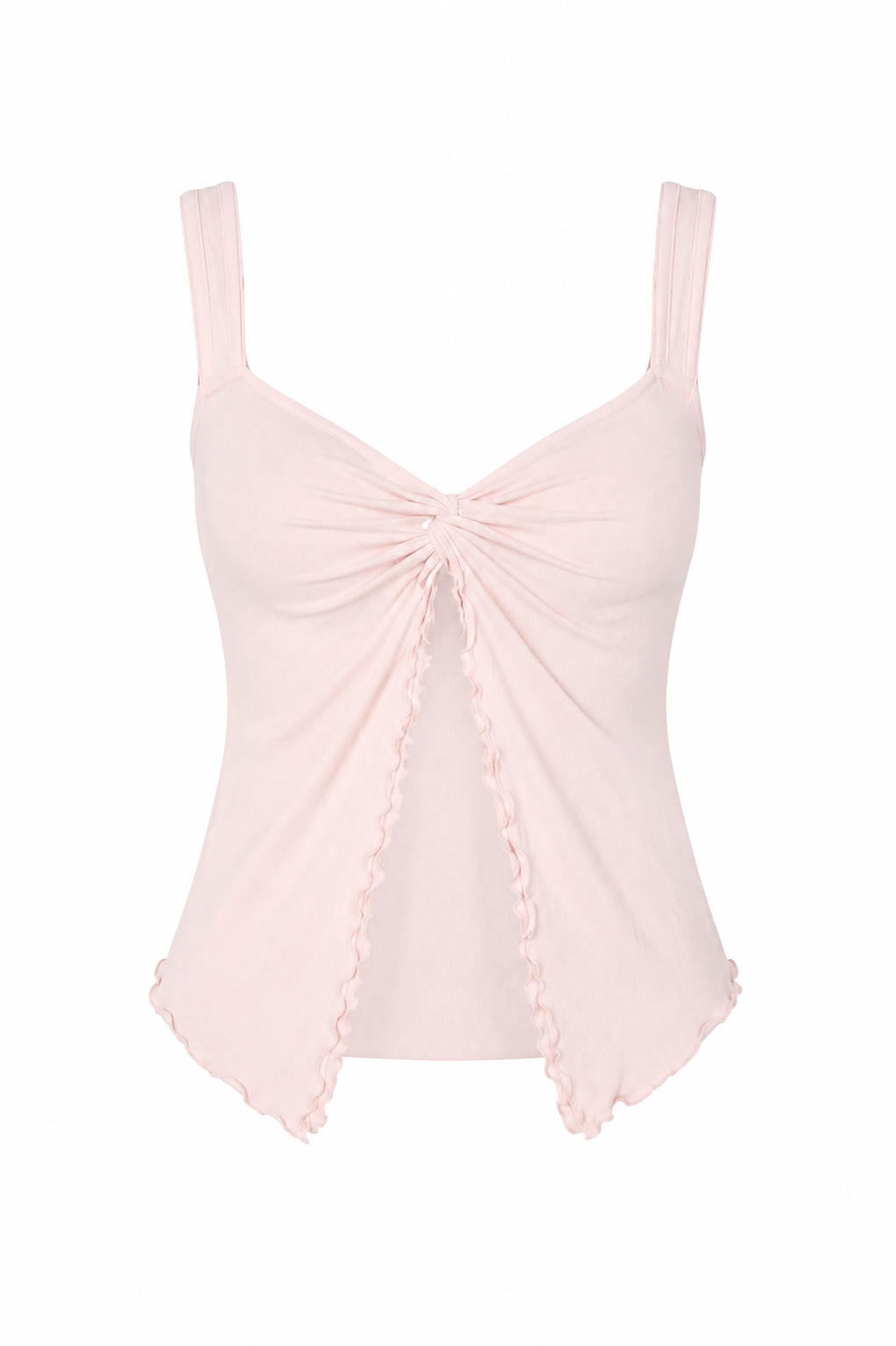 Twist-Front Mesh Tank Top