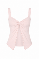 Twist-Front Mesh Tank Top