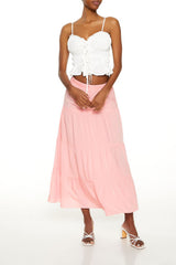 Tiered A-Line Maxi Skirt