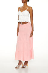 Tiered A-Line Maxi Skirt