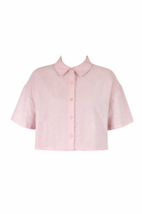 Plus Size Cropped Button-Front Shirt