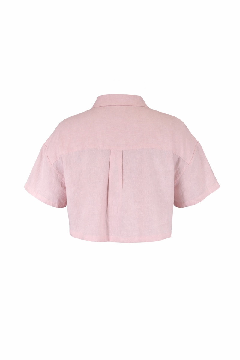 Plus Size Cropped Button-Front Shirt