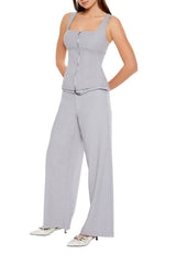 Belted Wide-Leg Pants