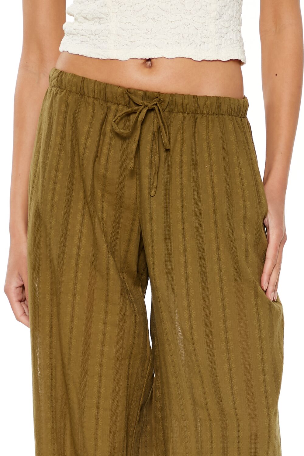 Wide-Leg Pinstriped Pants