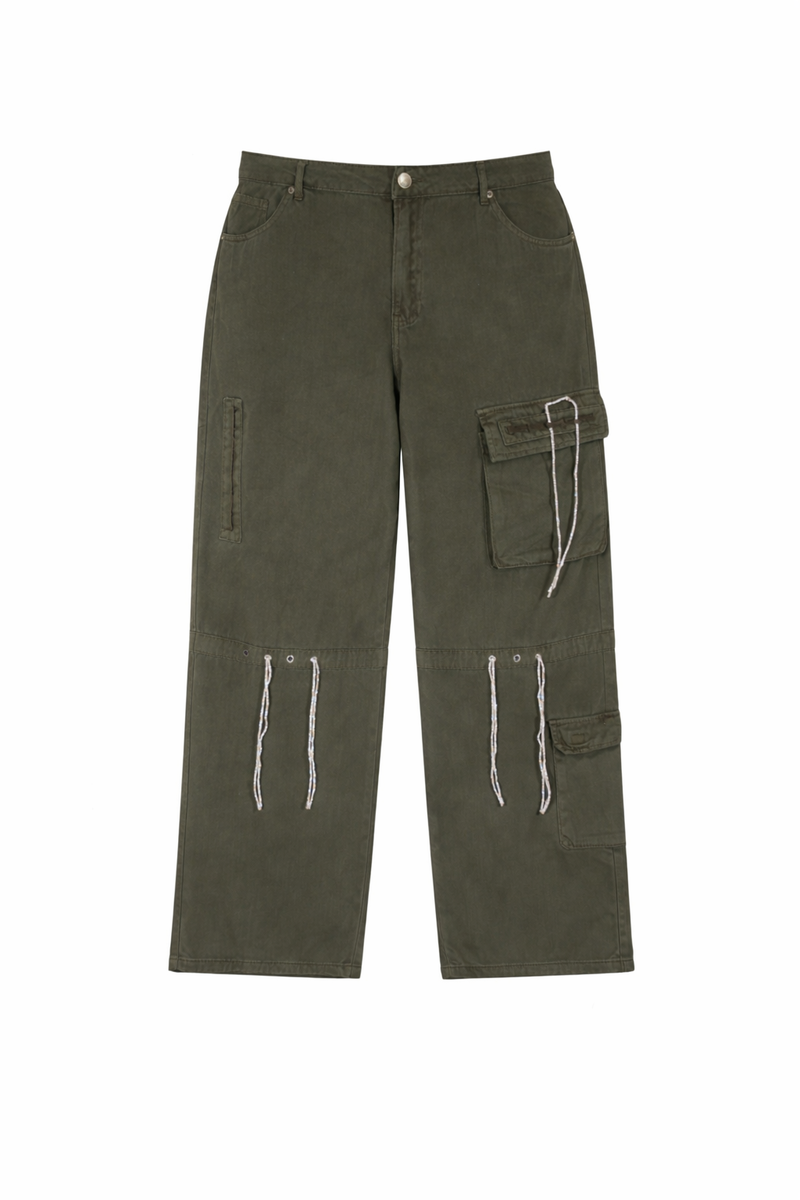 Plus Size Glitter-Accent Wide-Leg Cargo Pants