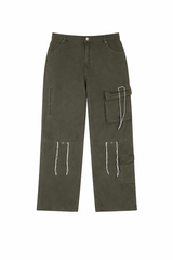 Plus Size Glitter-Accent Wide-Leg Cargo Pants